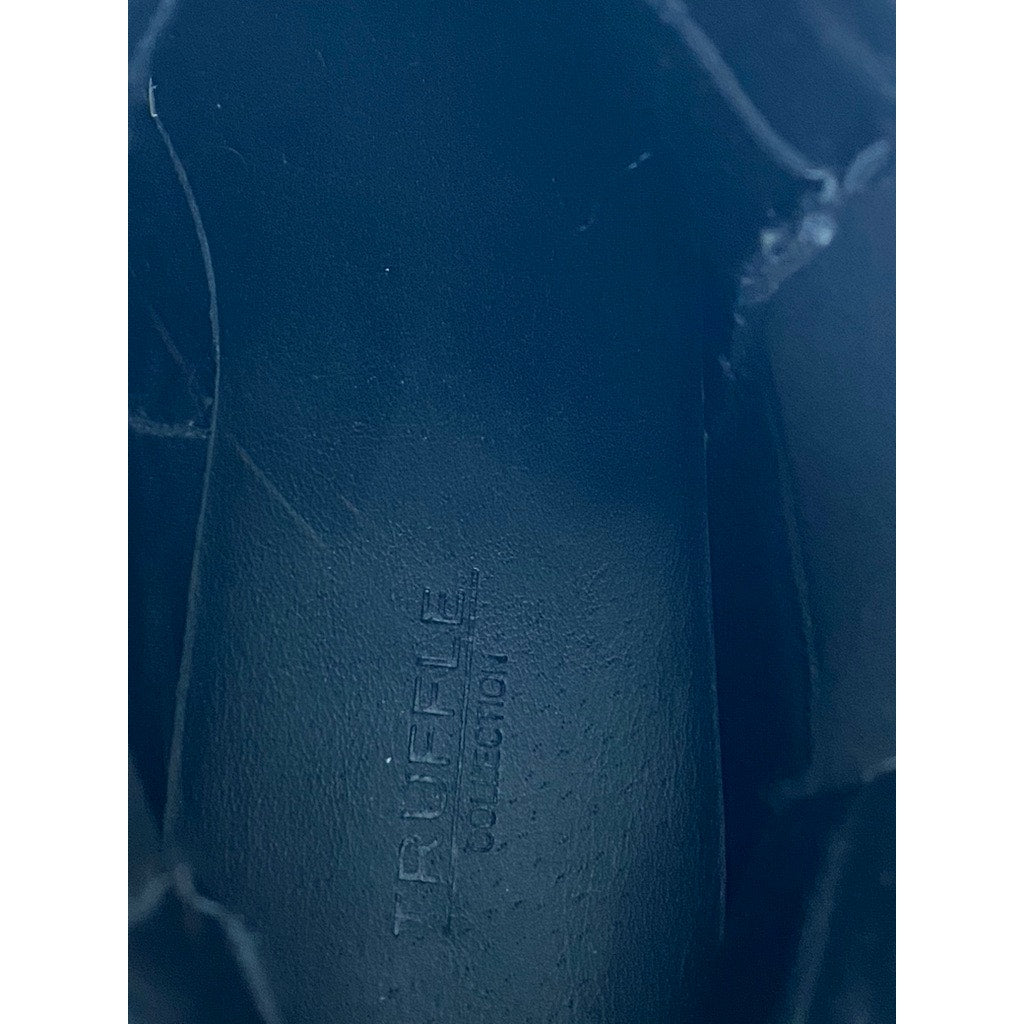 ASOS Women's Black Faux-Leather Lug-Sole Round-Toe Chelsea Ankle Boots SZ 6