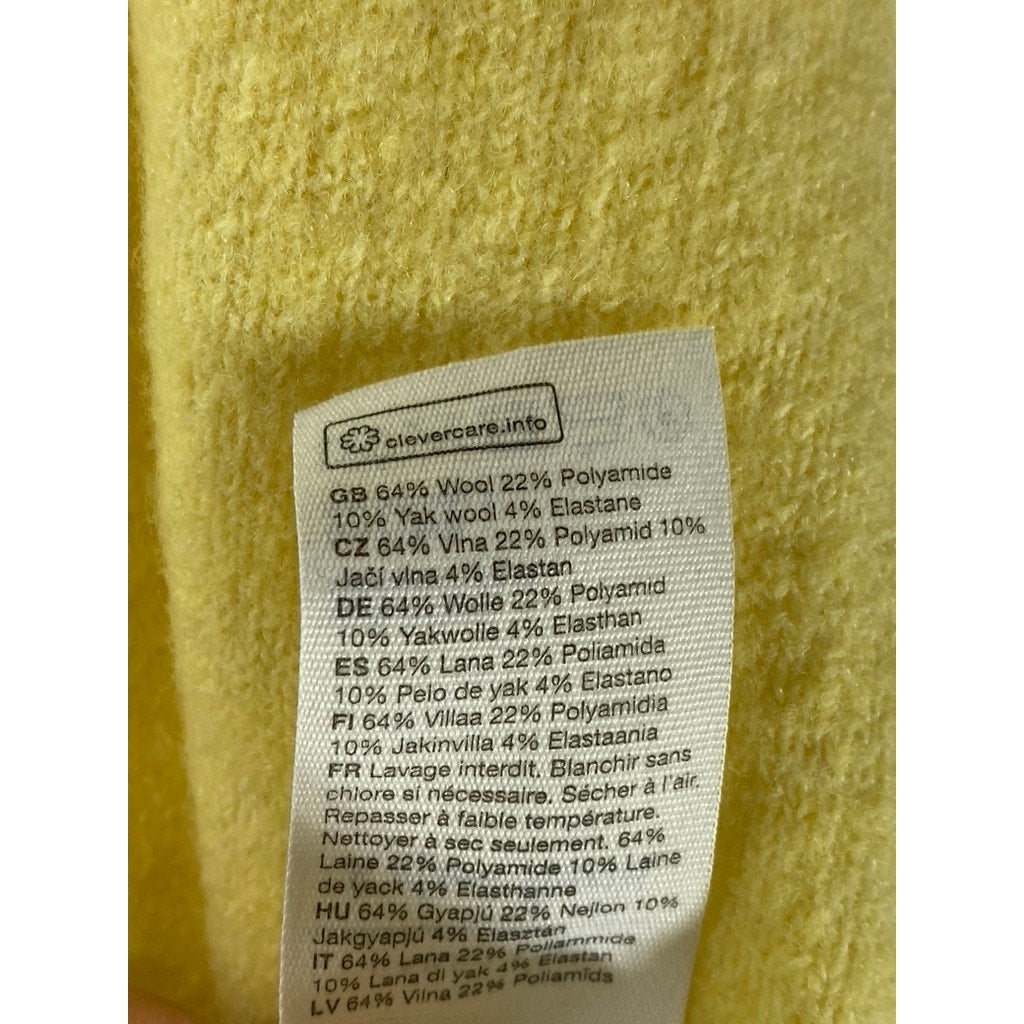 STOCKHOLM ATELIER & OTHER STORIES Women's Yellow Wool-Blend V-Neck Cardigan SZ S
