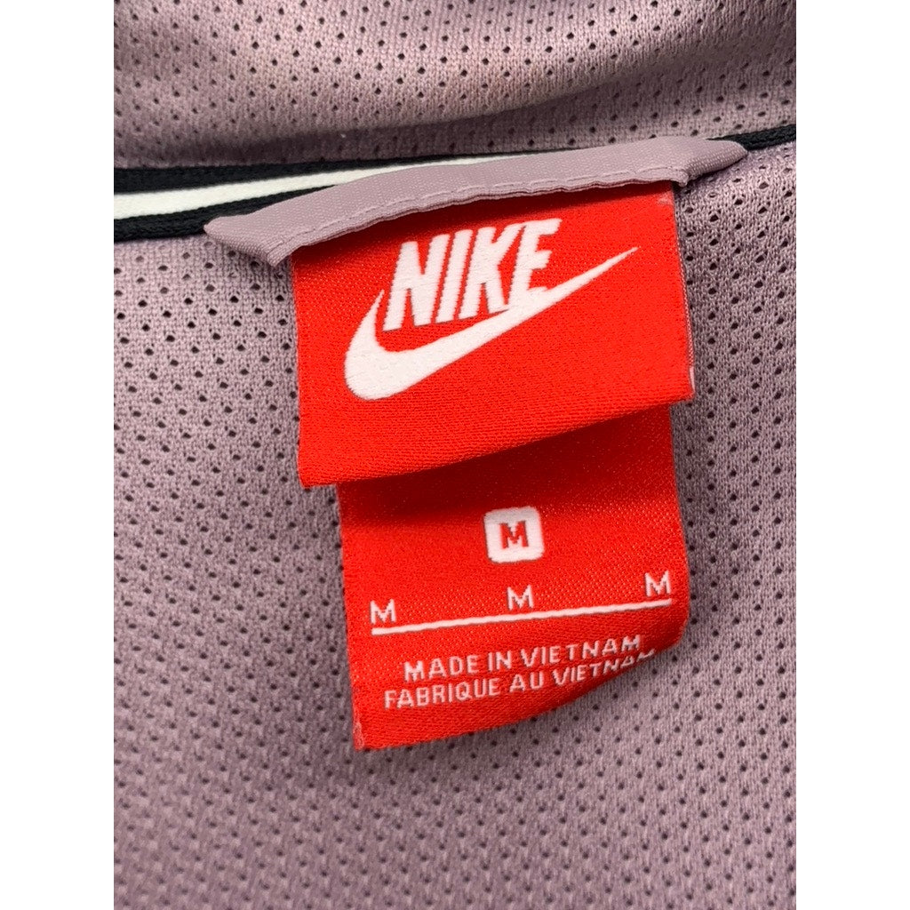NIKE Women's Dusty Pink Logo Hooded Long Sleeve Zip-Up Active Jacket SZ M