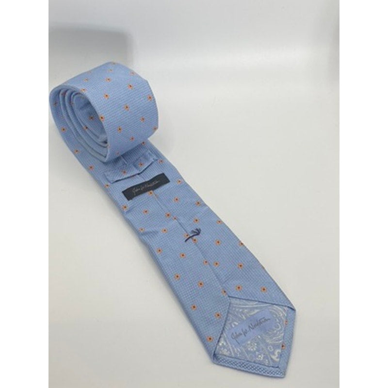 JOHN. W NORDSTROM Men's Light Blue/Orange Floral Silk Tie OS