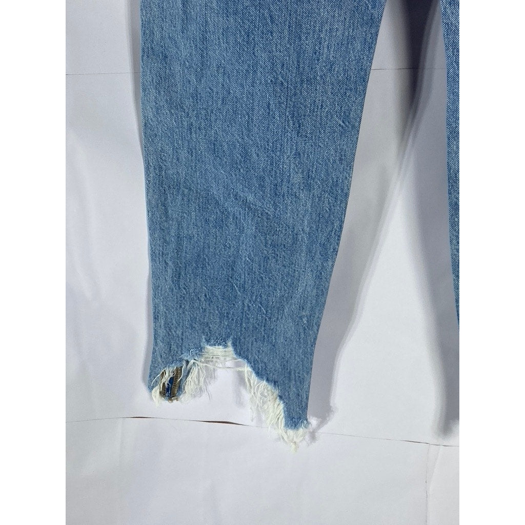 AMERICAN EAGLE Women's Light Blue Distressed Comfort Stretch Waist Jean SZ 4