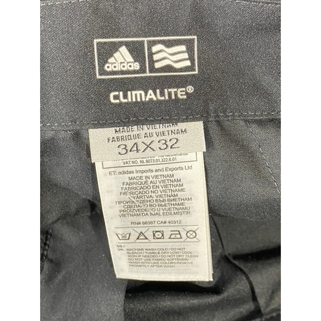 ADIDAS Men's Black 3-Stripe Climalite Straight Leg Tech Golf Pant SZ 34X32