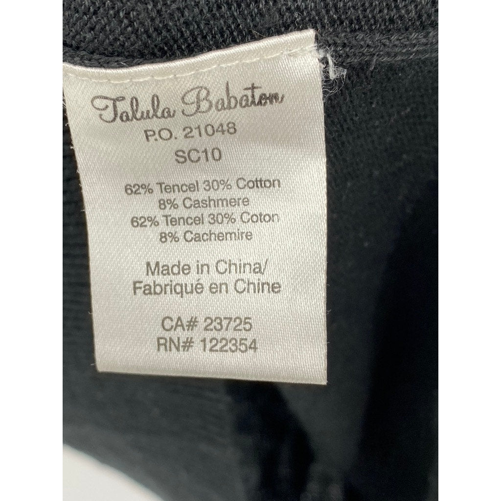 TALULA BABATON Women's Black Solid Knit With Cashmere Short Sleeve Top SZ S
