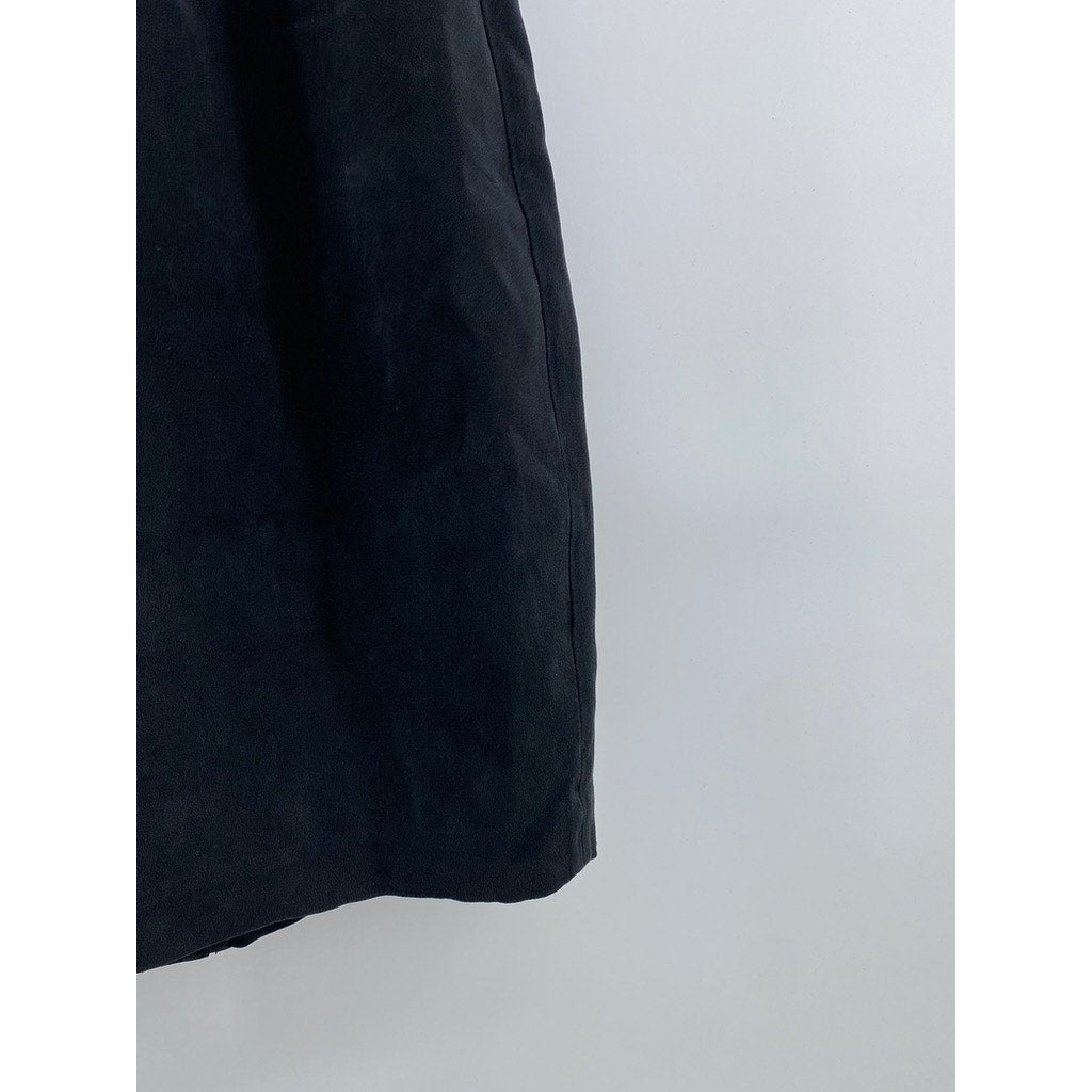 ALLISON TAYLOR Women's Black Silk Solid Vintage Mini Skirt SZ M
