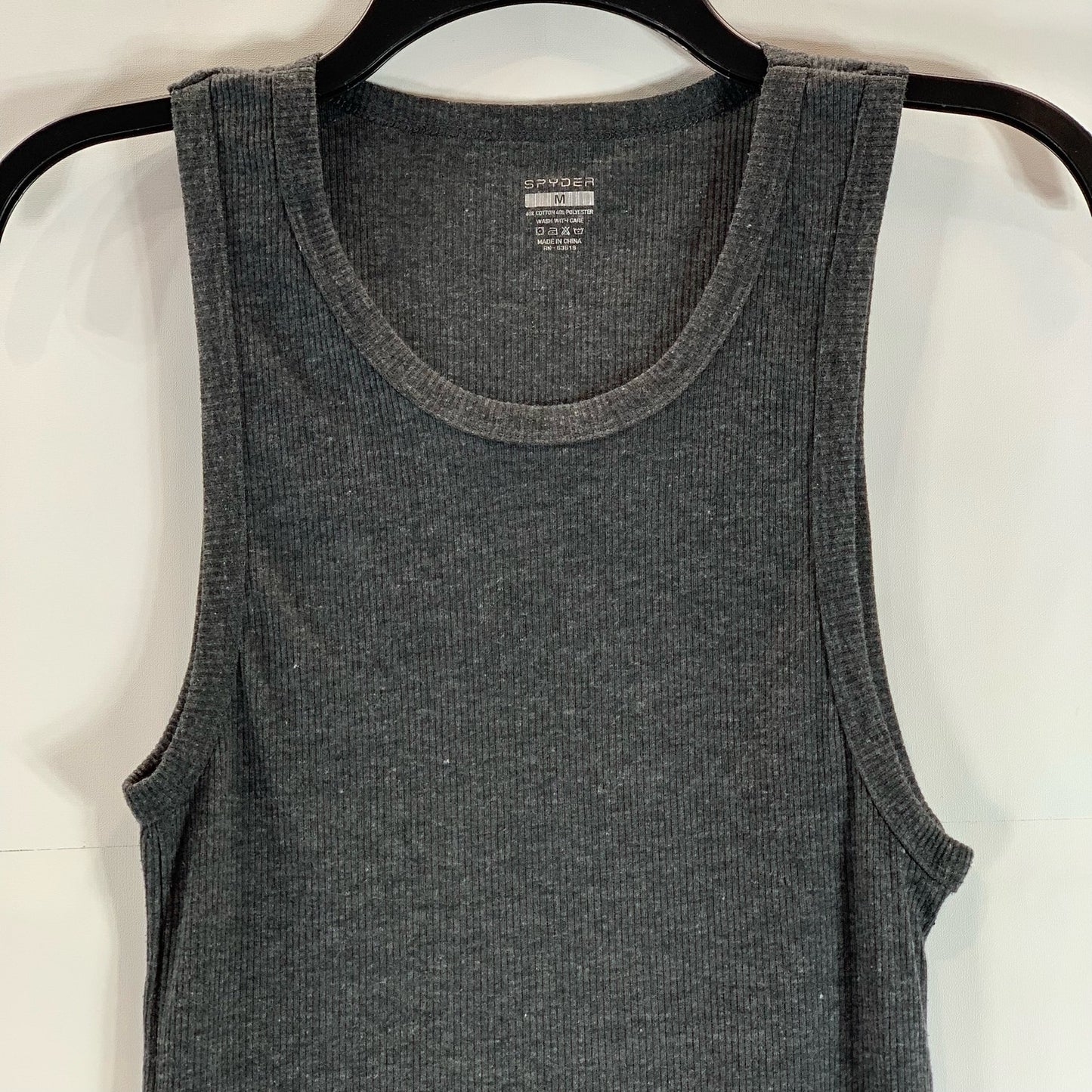 SPYDER Men's Dark Gray Crewneck Ribbed Lightweight Tank SZ M