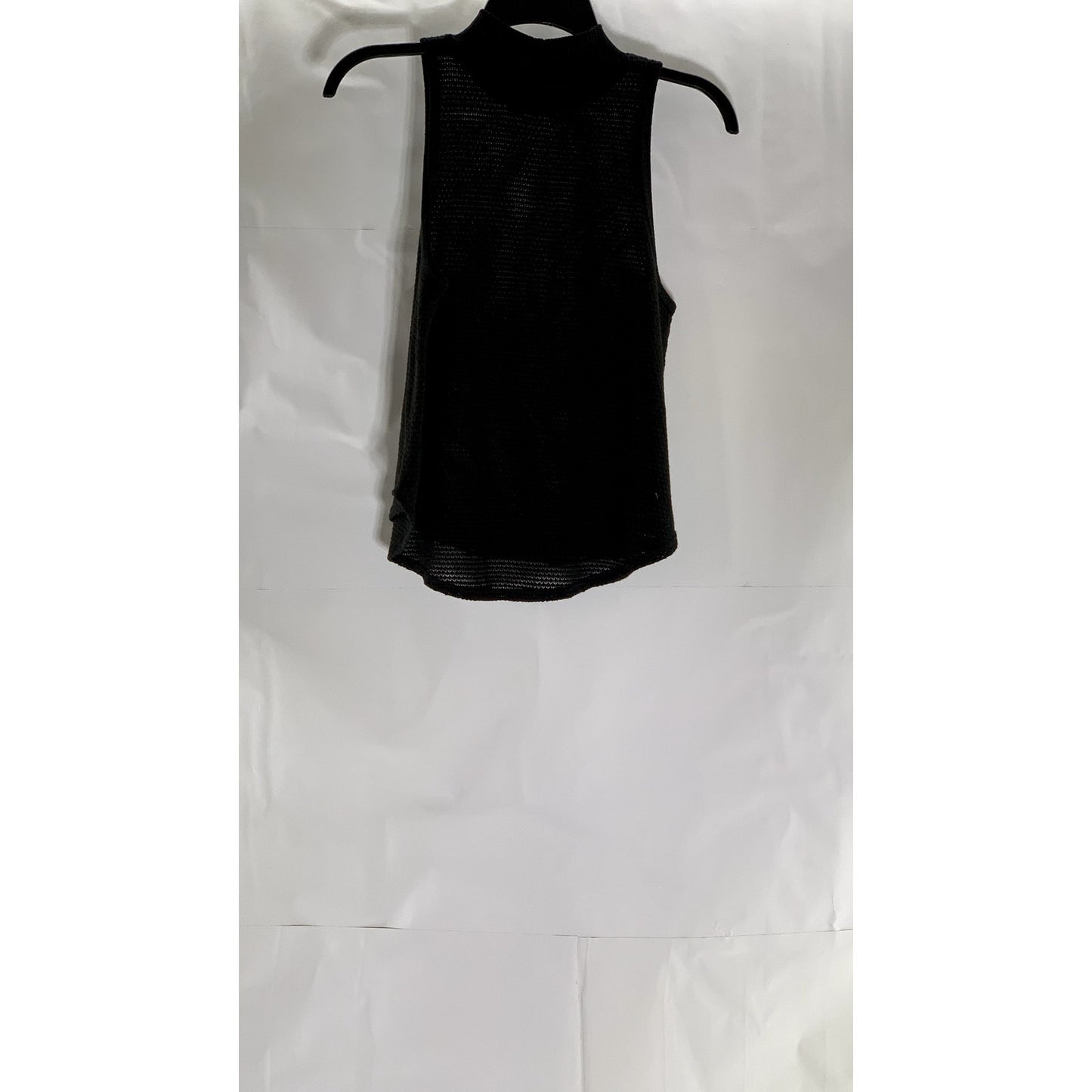 SILENCE + NOISE Women's Black Open Knit Mock-Neck Sleeveless Top SZ S