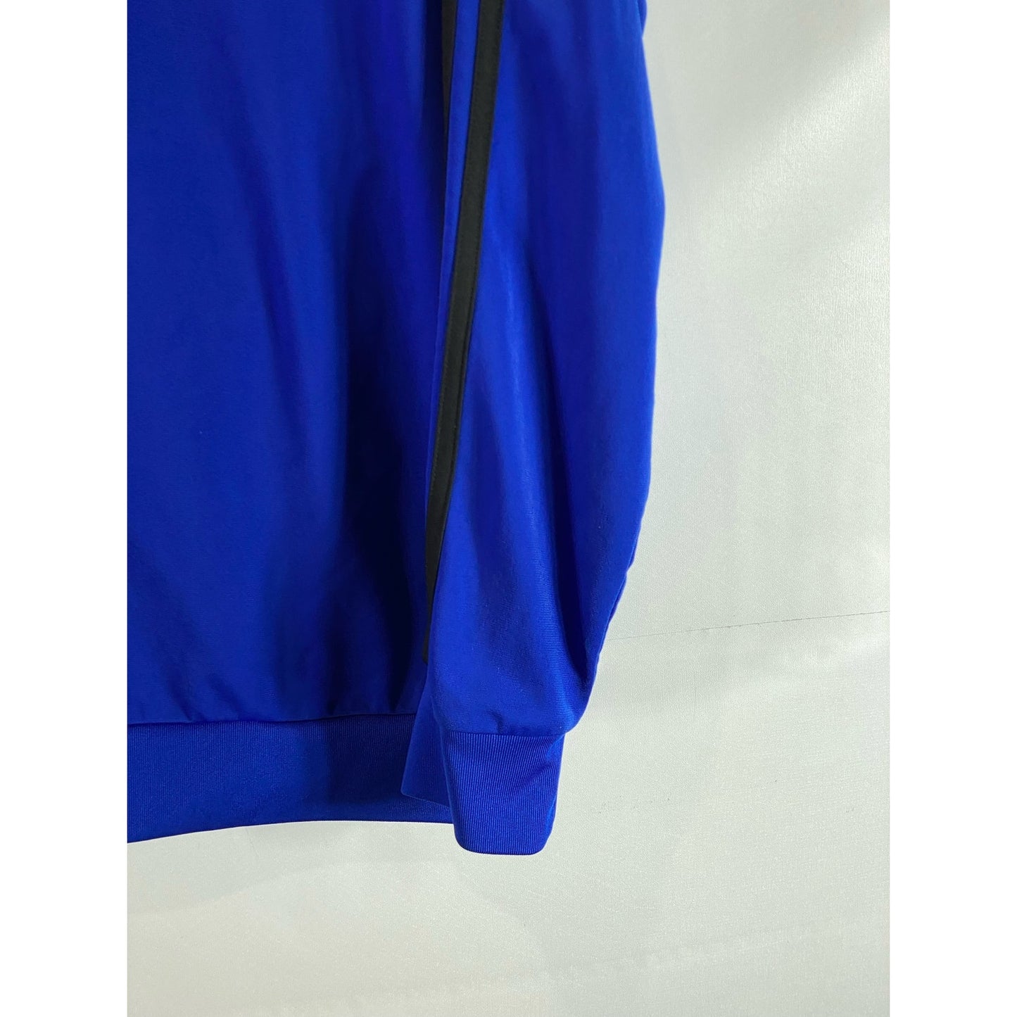 ADIDAS Men's Dark Blue Essentials Regular-Fit Warm-Up 3-Stripe Track Jacket SZ L