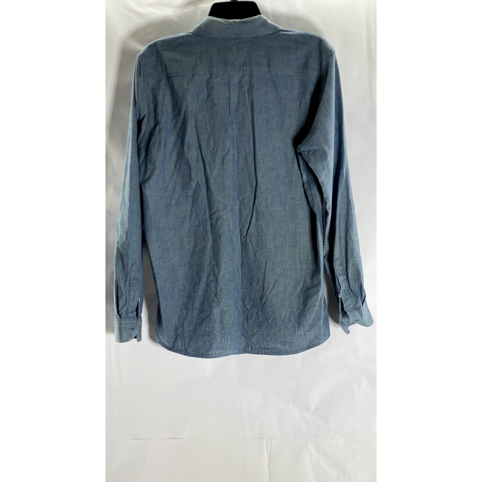 A.P.C. RUE MADAME PARIS Men's Blue Regular-Fit Button-Up long Sleeve Shirt SZ S