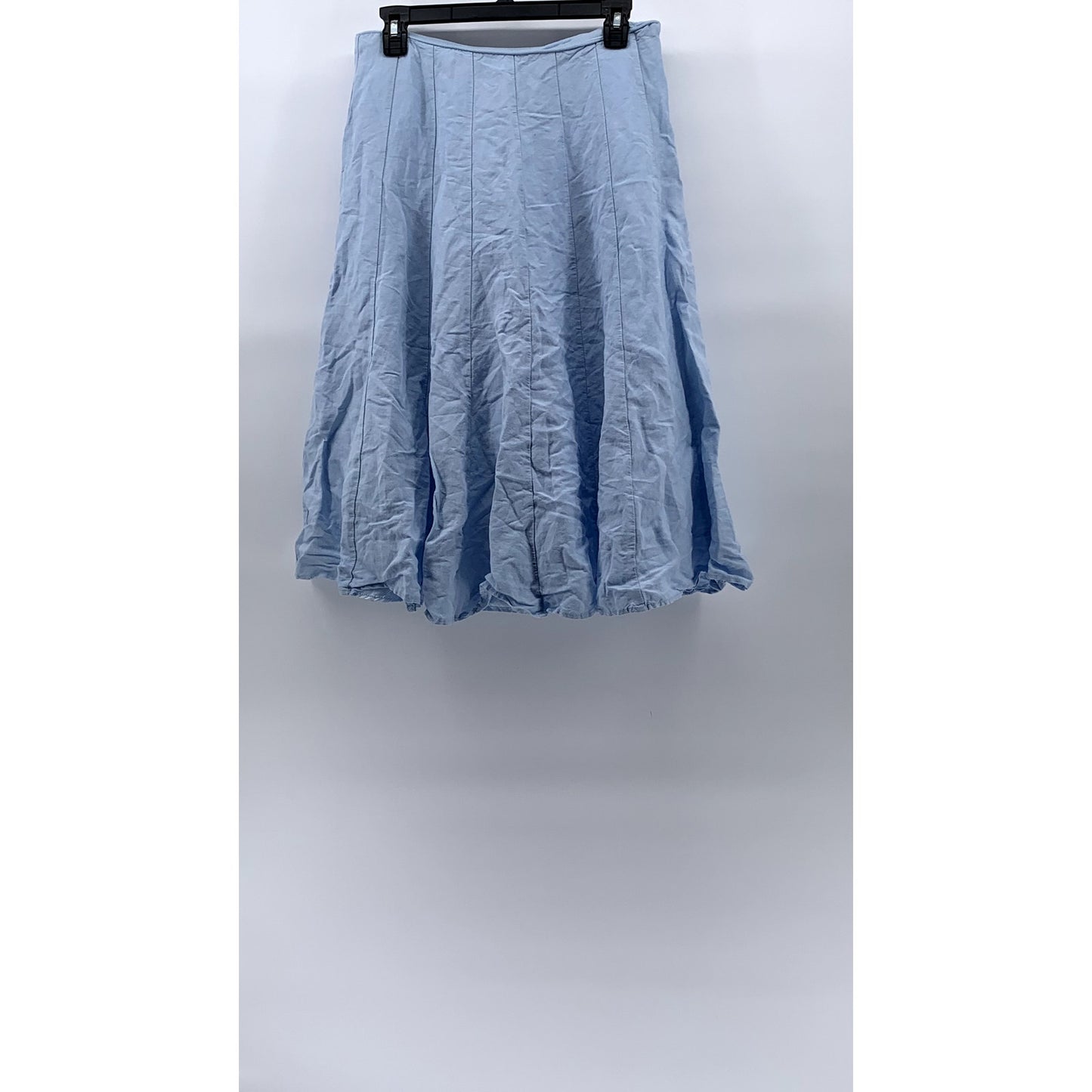 APPRAISAL Women's Sky Blue Linen-Blend A-Line Knee Length Skirt SZ 8