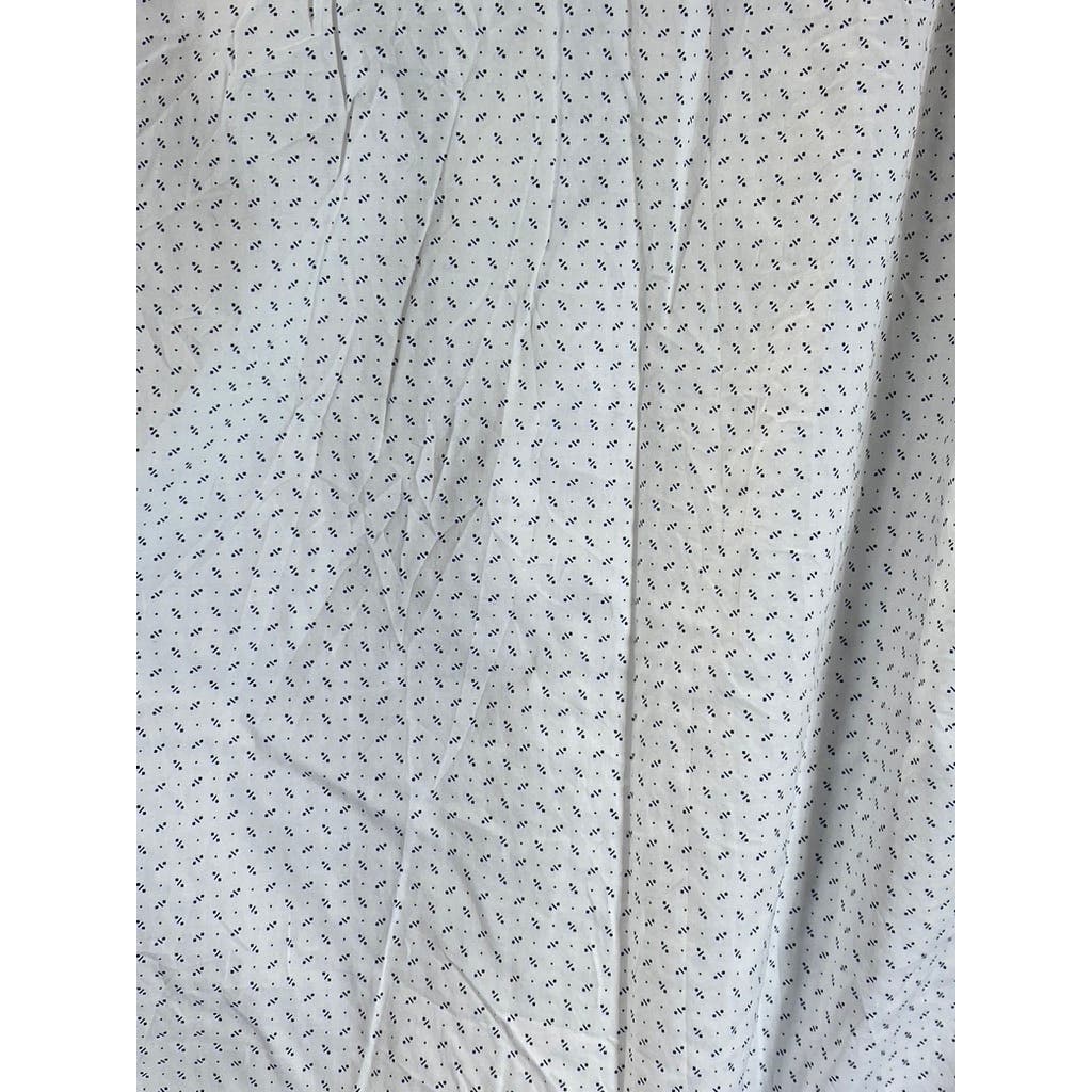 BANANA REPUBLIC Men's White/Grey Print Organic Cotton Untucked Fit Shirt SZ M