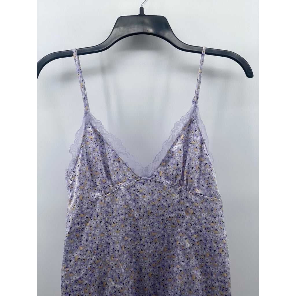 DIVIDED By H&M Women's Light Purple Floral Lace-Trim V-Neck Mini Dress SZ XS