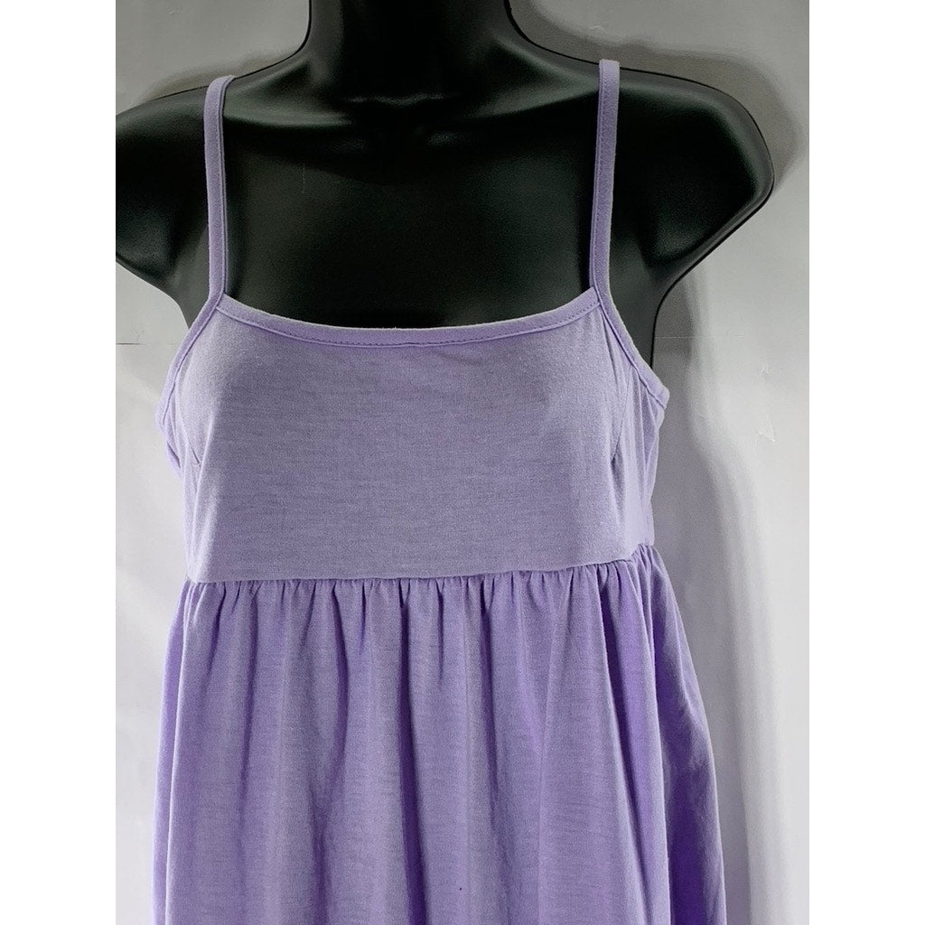 UNBRANDED Women's Purple Straight-Neck Spaghetti Strap A-Line Mini Dress SZ S