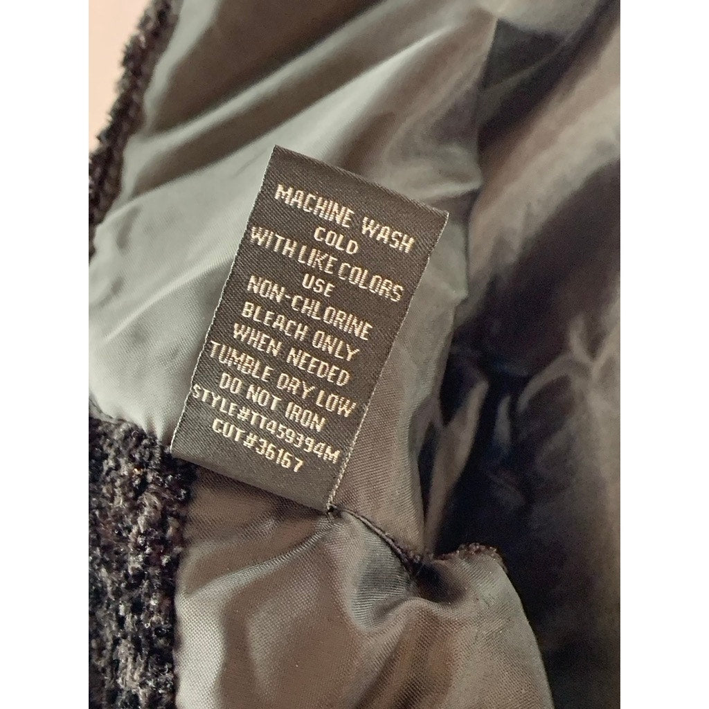 DRESSBARN COLLECTION Women's Black Faux-Fur Open-Front Shawl SZ M