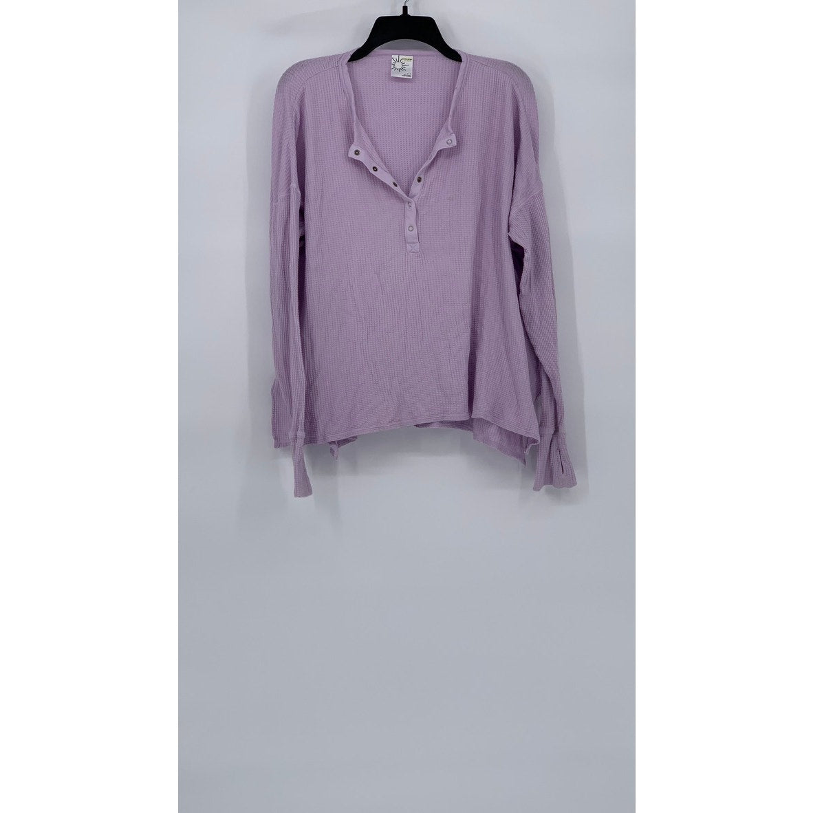 OFFLINE By AERIE Women's Lilac Burst A Move Long Sleeve Thumbhole Henley Top SZS