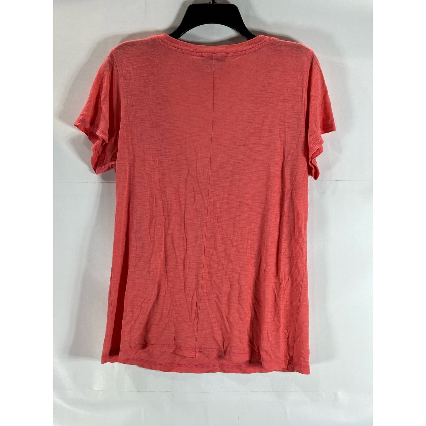 PAIGE Women's Pink Deep V-Neck Casual Short Sleeve Top SZ S