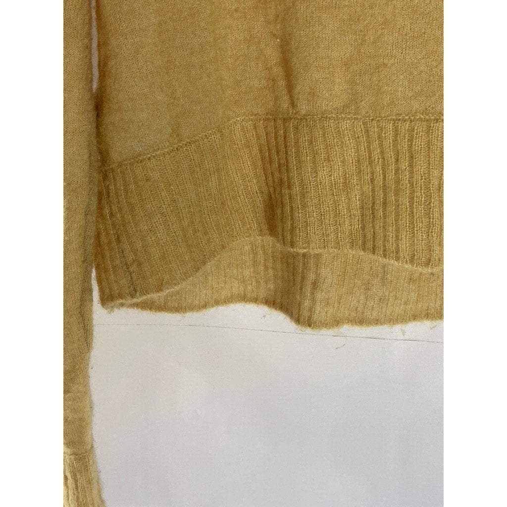 ZARA Women's Tan Crewneck Knit Wool-Blend Pullover Sweater SZ M