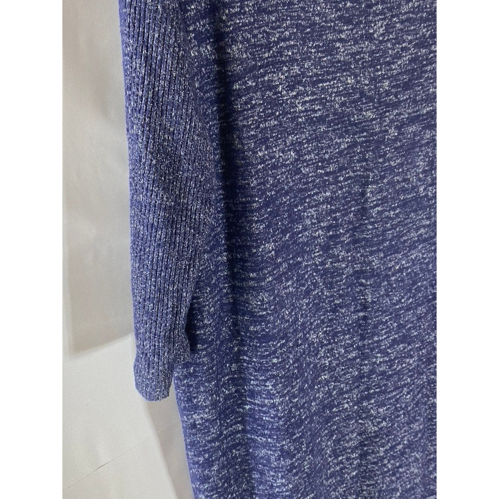 GAP Women's Navy Marl Softspun Cowl-Neck Long Sleeve Knit Sweater Dress SZ S