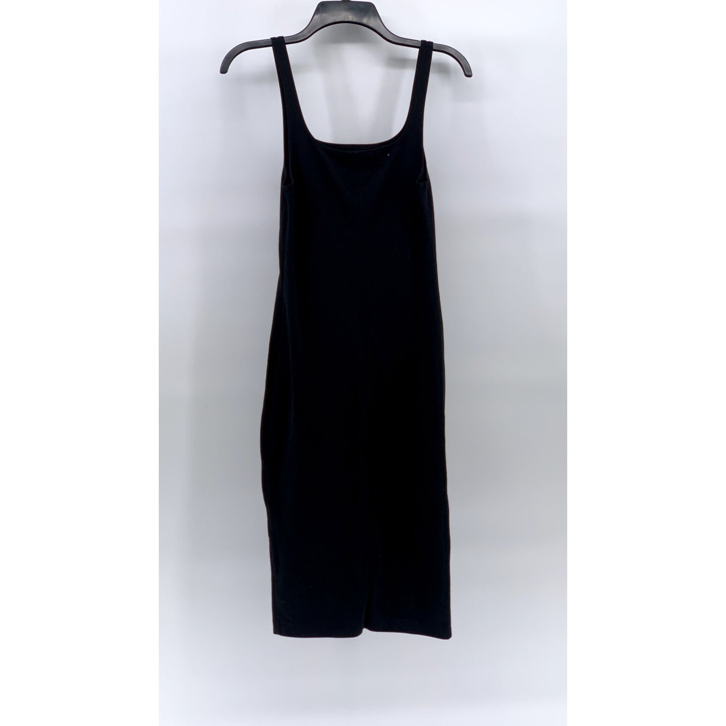 ZARA TRAFALUC Women's Black Solid Straight-Neck Bodycon Midi Dress SZ M