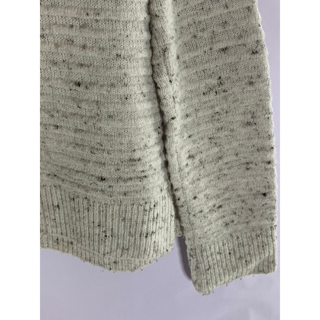 MADEWELL Women's Cream Flecked Belmont Donegal Mock Neck Pullover Sweater SZ S
