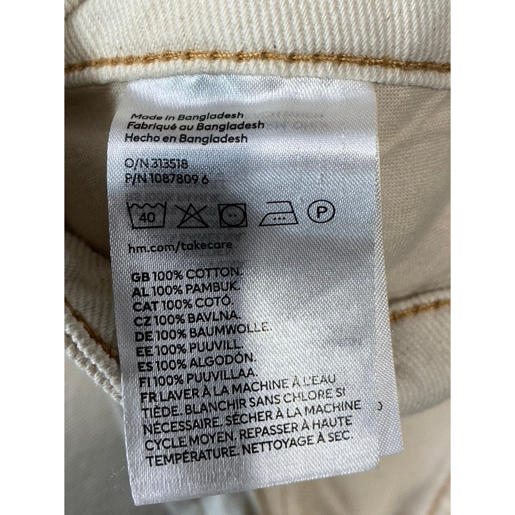 H&M DIVIDED Women's Beige Five-Pocket Wide-Leg Straight Pant SZ 4