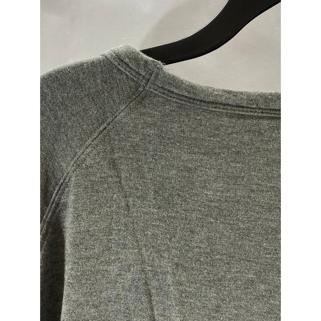 AMERICAN GIANT Women's Light Gray Casual Crewneck Long Sleeve Top SZ L