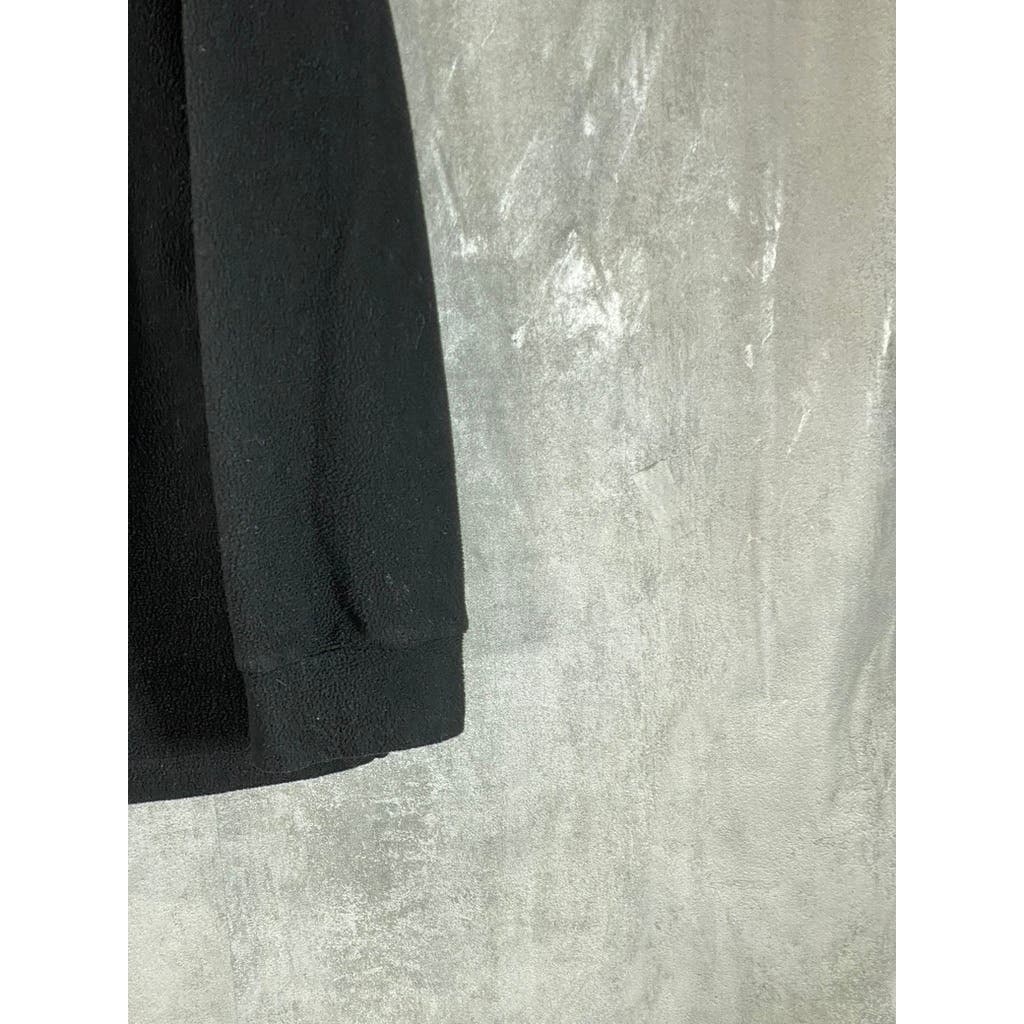 L.L. BEAN Men's Black Fleece Regular-Fit Henley Pullover Sweater SZ L