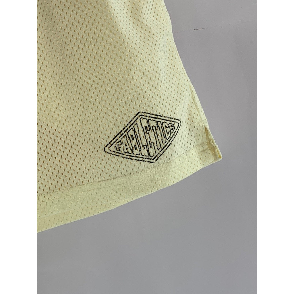 FABLETICS Women's Beige Three-Point Mesh Checkered Basketball Shorts SZ S