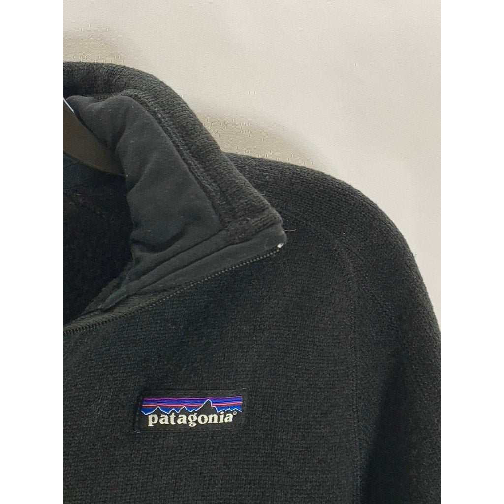 PATAGONIA Women's Black Quarter-Zip Fleece Pullover Sweater SZ L