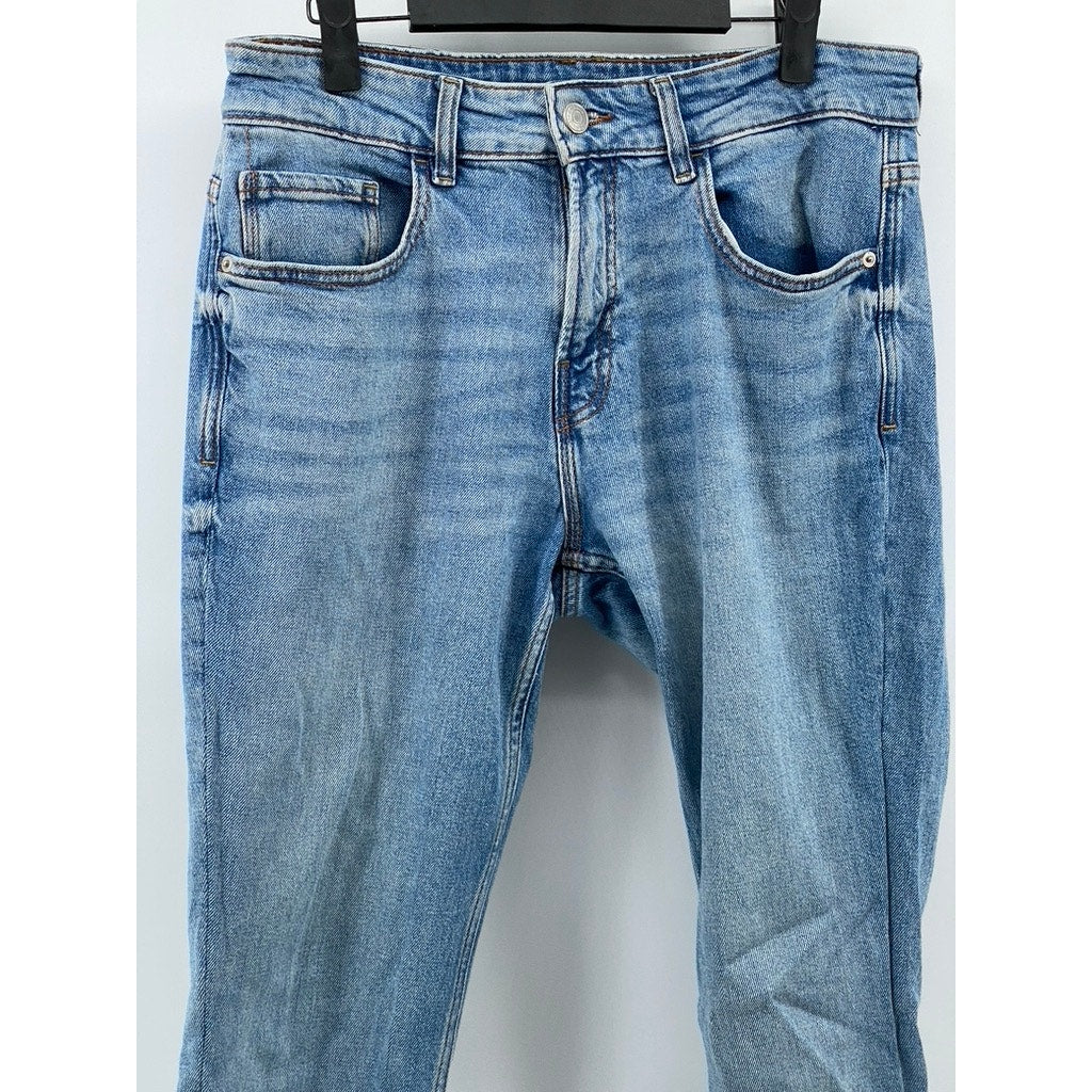 ZARA Men's Light Wash Slim-Leg Denim Jeans Size 32