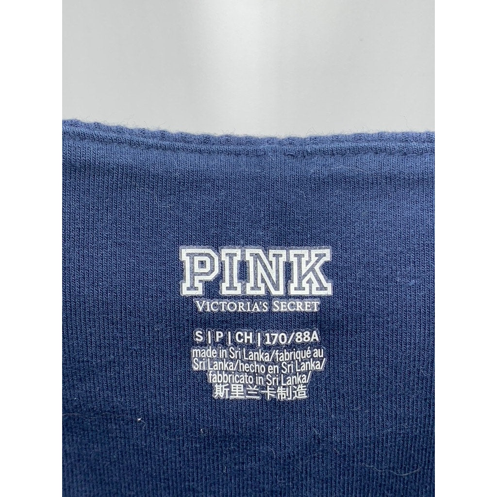 PINK Women's Navy Blue Straight-Neck Sleeveless Short Lined A-Line Dress SZ S