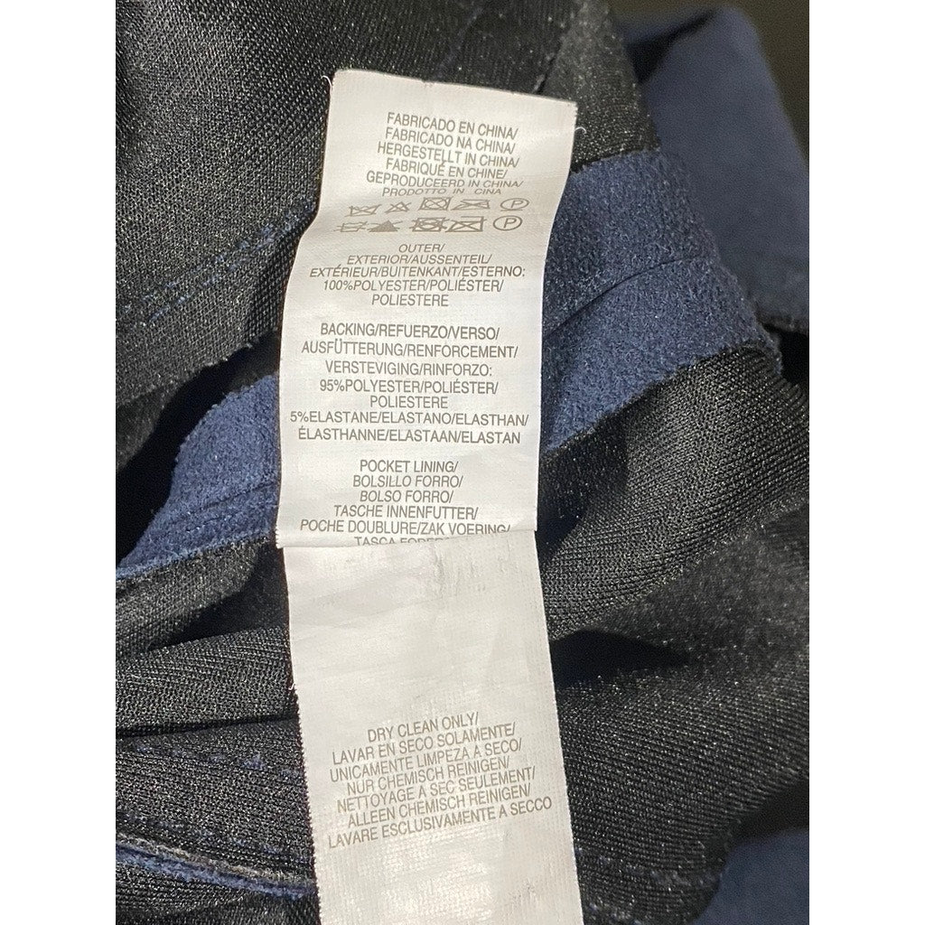 PRIMARK Women's Navy Asymmetrical Moto Faux Suede Buckle Biker Jacket SZ 8