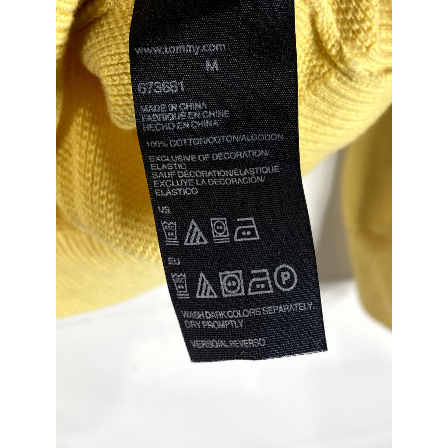TOMMY HILFIGER Men's Yellow Quarter-Zip Pullover Sweater SZ M
