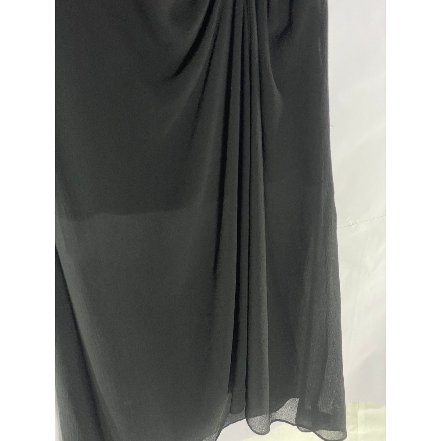 ALLSAINTS Black Sheer Illusion Hem Ruched Ariya Goth Grunge Midi Dress SZ 0