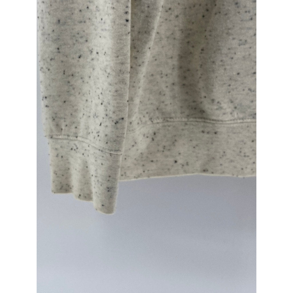 GLOSSIER Women's Light-Gray Speckle Print Logo Casual Pullover Hoodie SZ L