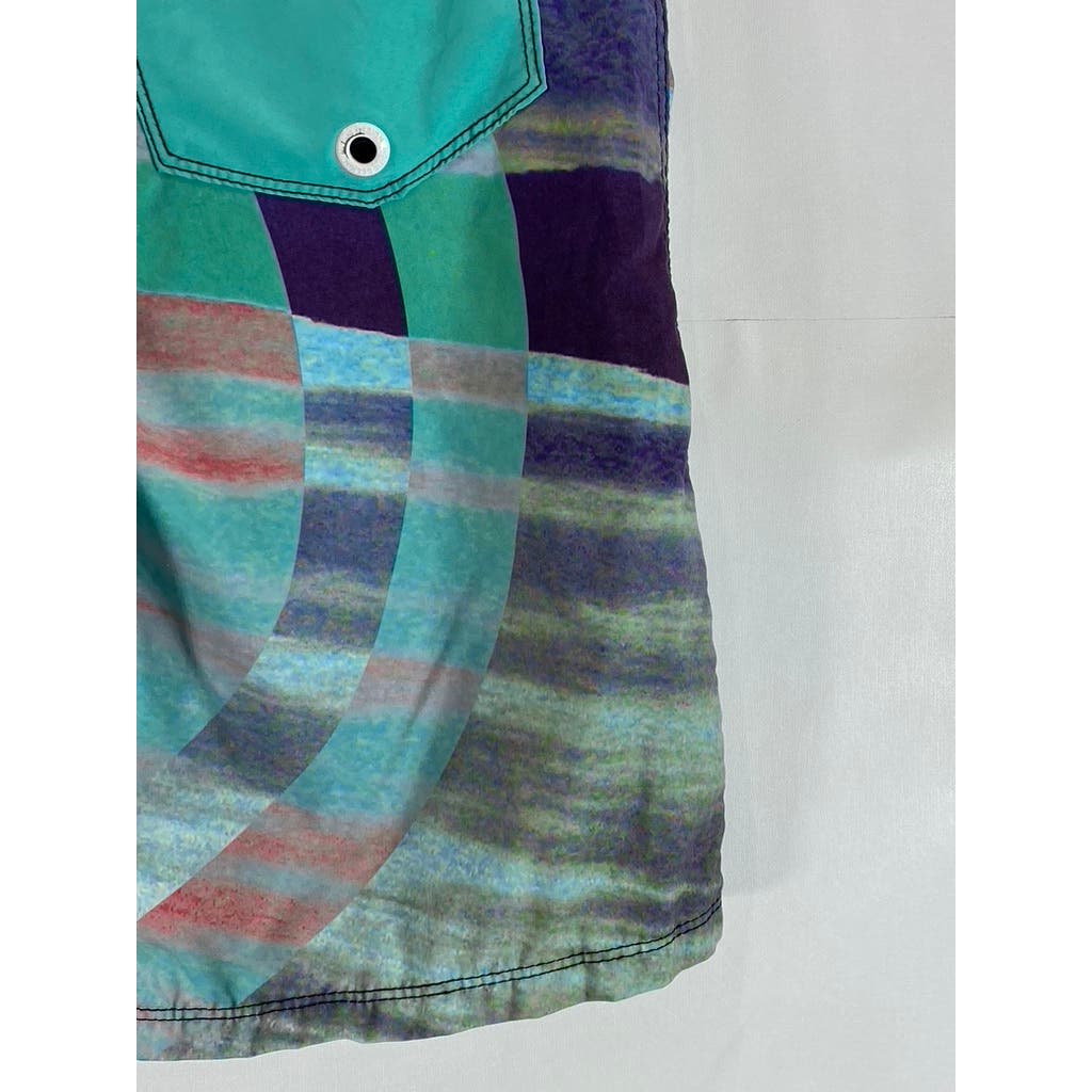 NOMIS Men's Green Printed Pull-On Board Swim Trunks SZ 32