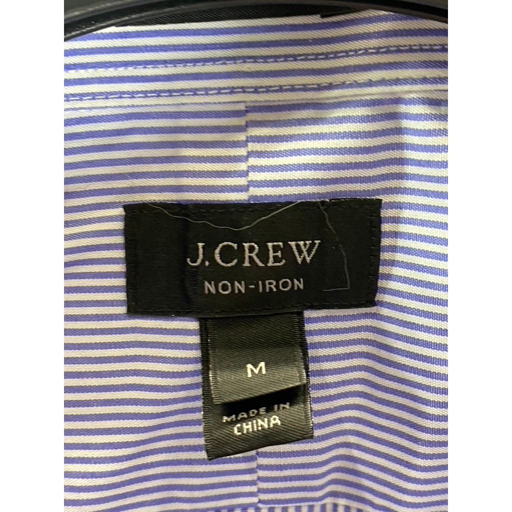 J.CREW Men's Light Blue Striped Non-Iron Button-Up Long Sleeve Shirt SZ M