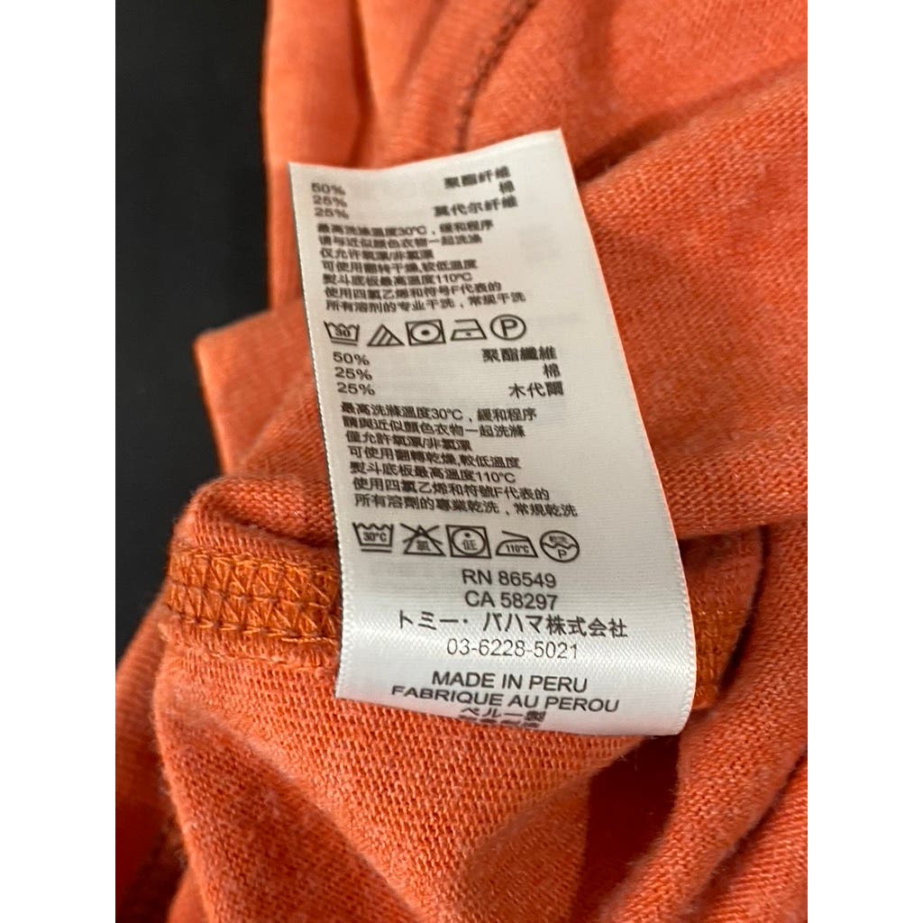TOMMY BAHAMA Men's Orange V-Neck Long Sleeve Pullover T-Shirt SZ M