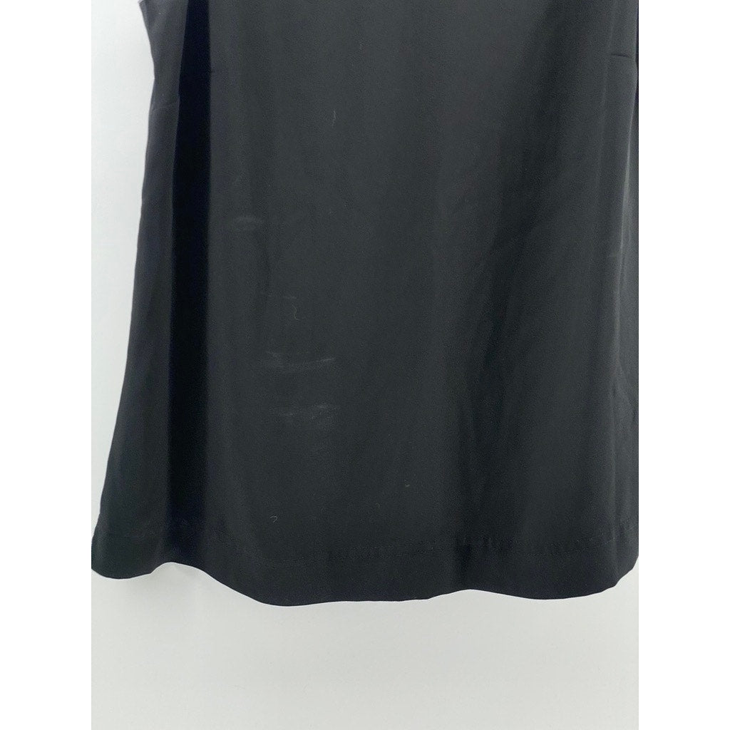 J.CREW Women's Black Solid Semi Sheer Tie-Back Crewneck Sleeveless Top SZ 00