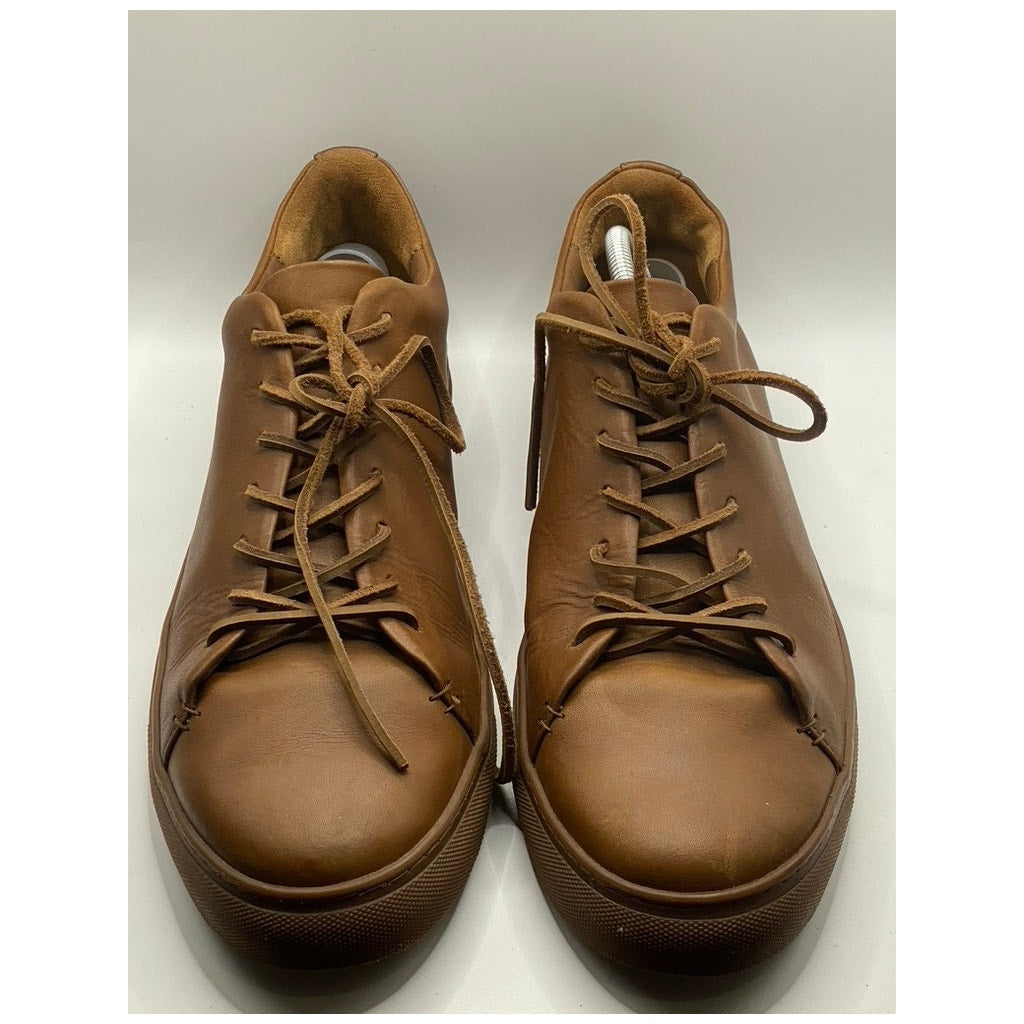 THURSDAY Women's Hickory Vachetta Brown Leather Premier Low-Top Sneakers SZ 5