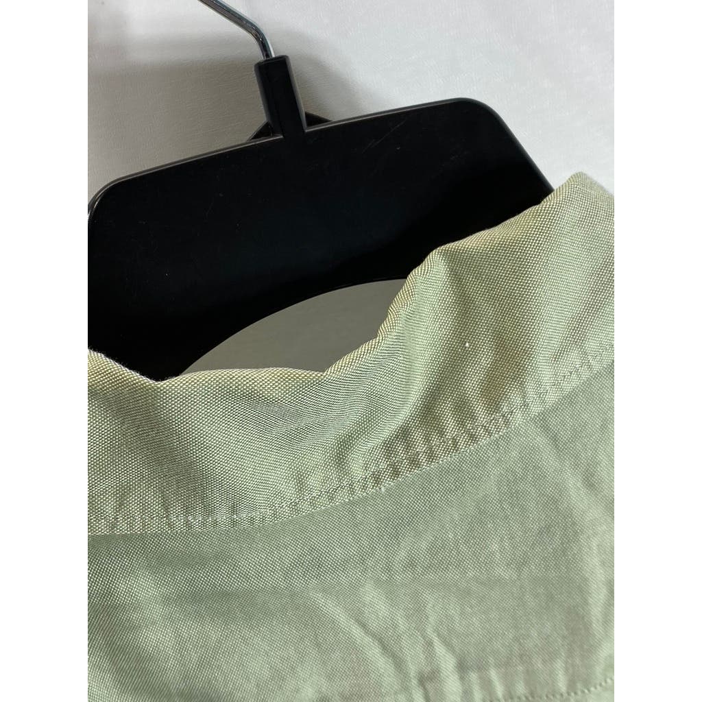 7 FOR ALL MANKIND Men's Green Button-Up Long Sleeve Shirt SZ L