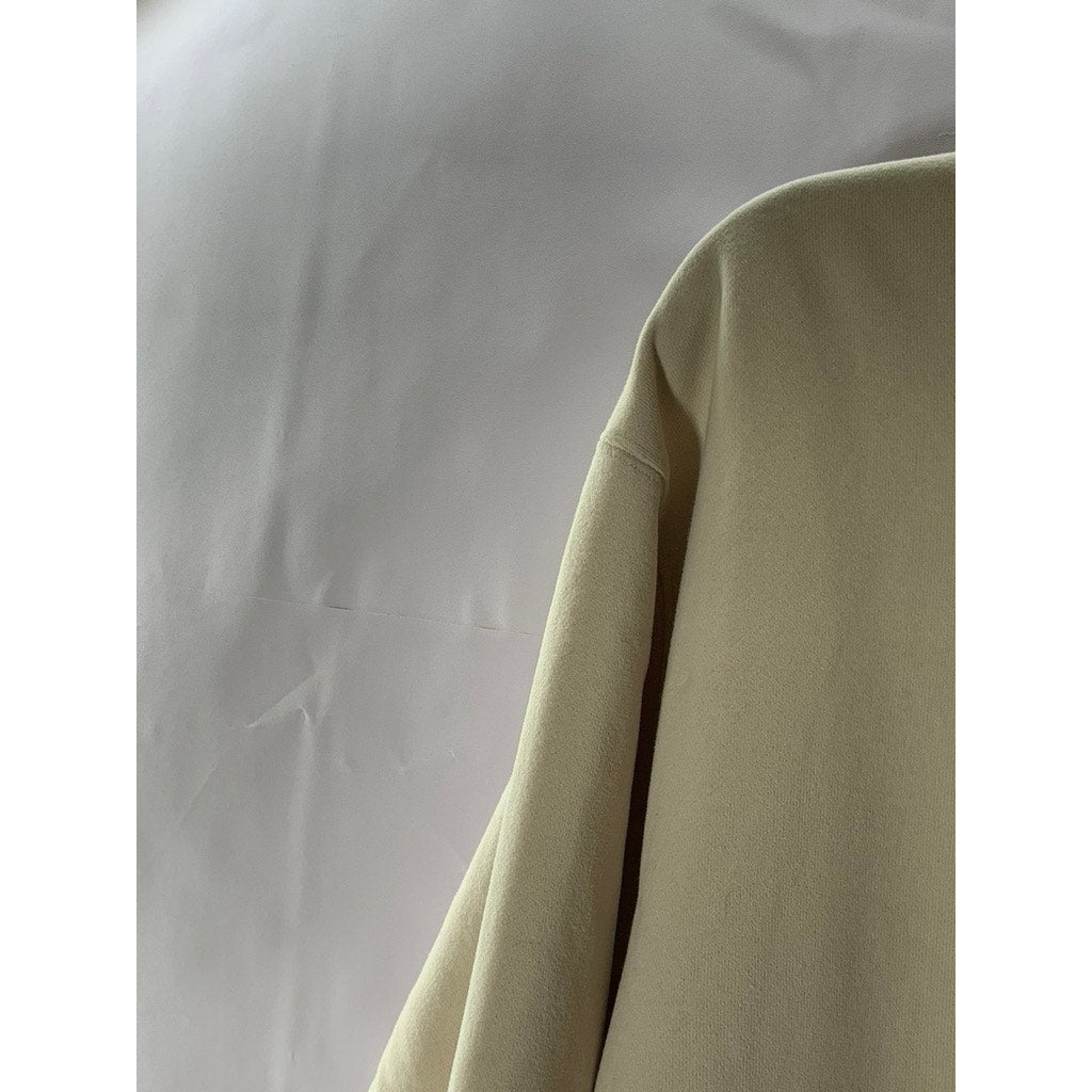 TNA Women's Beige Solid Crewneck SoftFleece Boyfriend Pullover Sweatshirt SZ1(S)