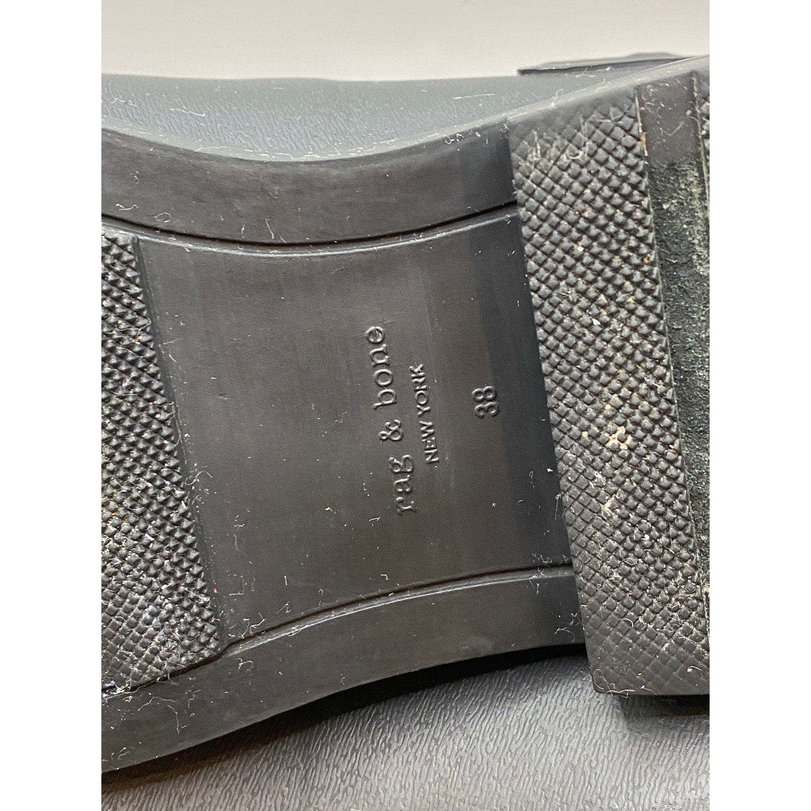 RAG & BONE Women's Black Rubber Moto Pull-On Calf Rain Boot SZ 38(US8)