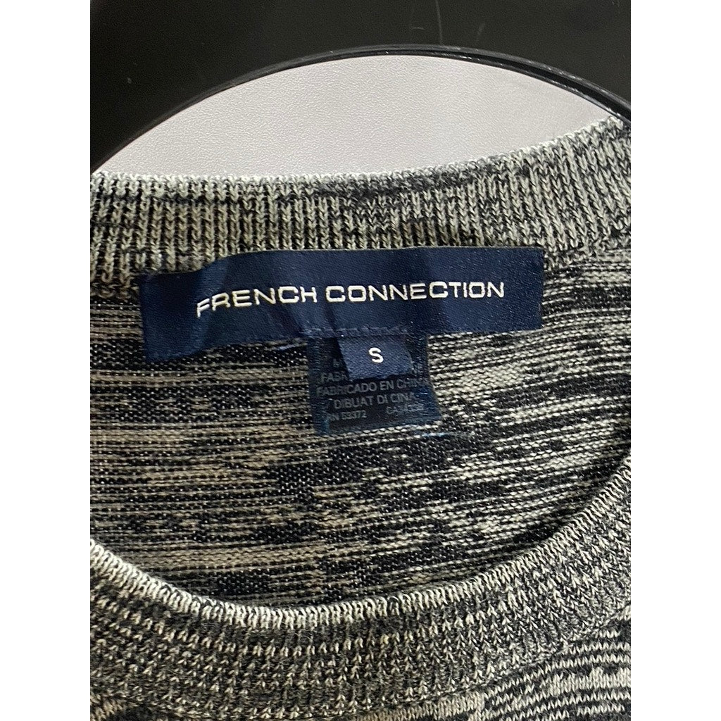 FRENCH CONNECTION Women's Gray-Black Sequin Embellished Bird Sweater SZ S