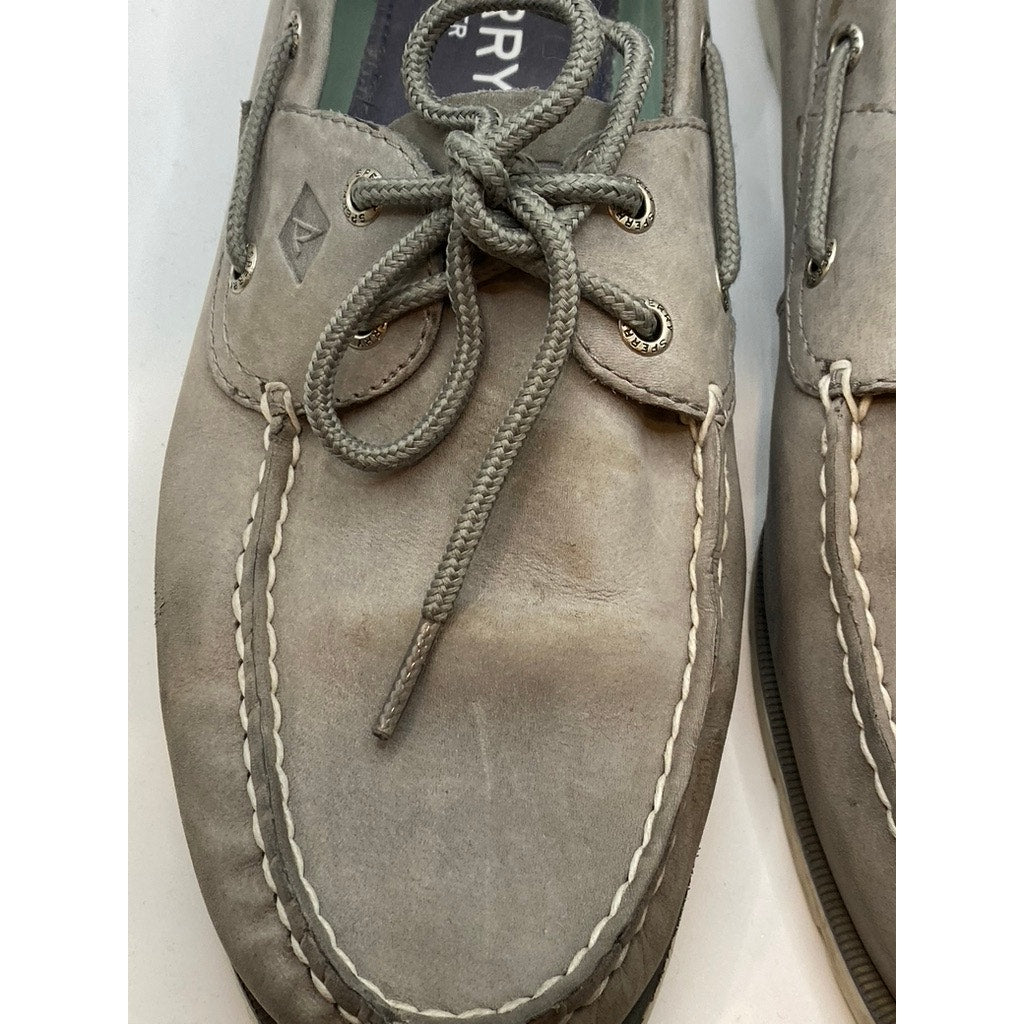 SPERRY Men's Brown Leather Top-Sider Round-Toe Slip-On Casual Shoes SZ 11.5