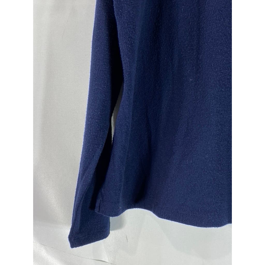 MICHAEL STARS Women's Navy Turtleneck Button-Shoulder Long Sleeve Sweater SZ XS