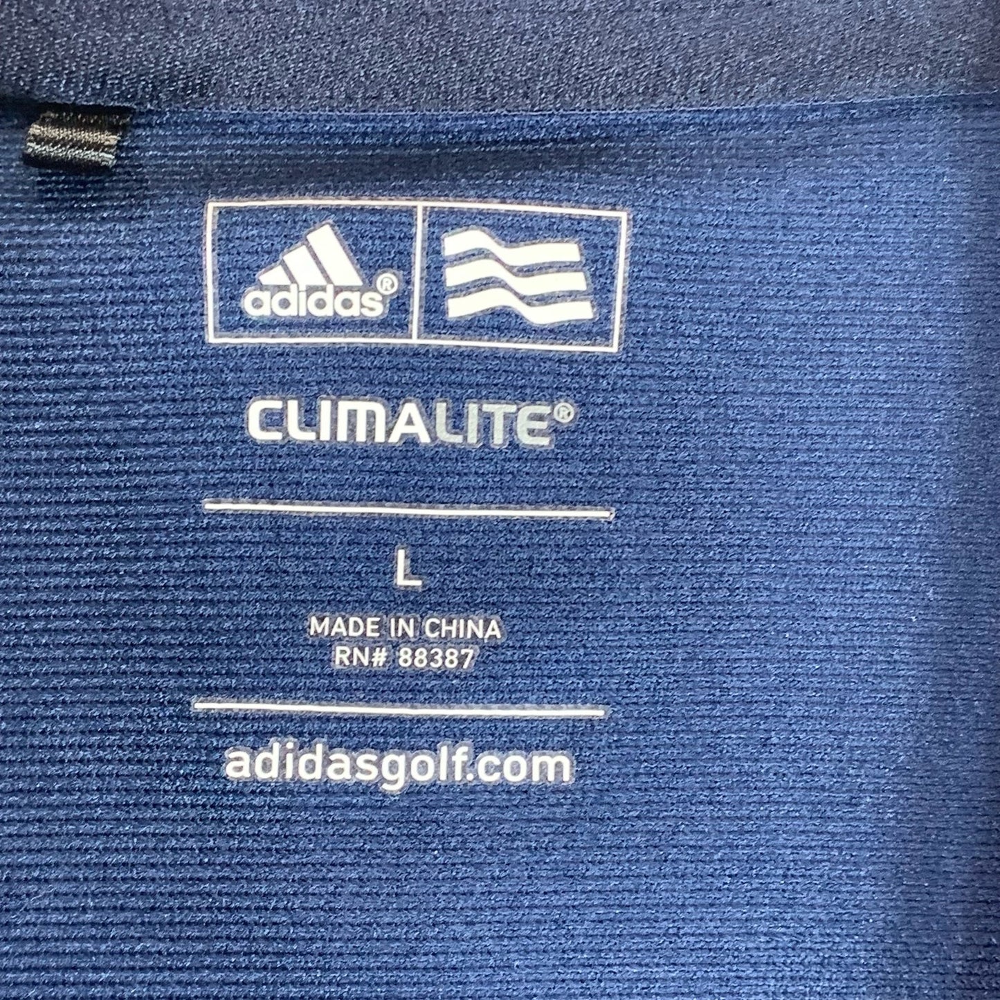 ADIDAS Men's Navy Climalite Standard-Fit Short Sleeve Golf Polo SZ L