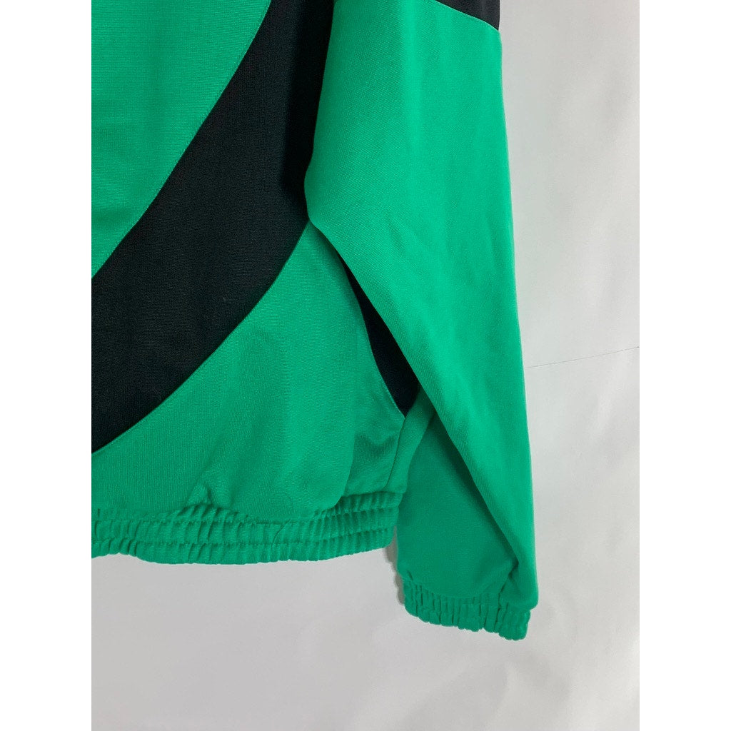 REEBOK CLASSIC Unisex Green/Black Vector Stand Collar Zip-Up Jacket SZ L