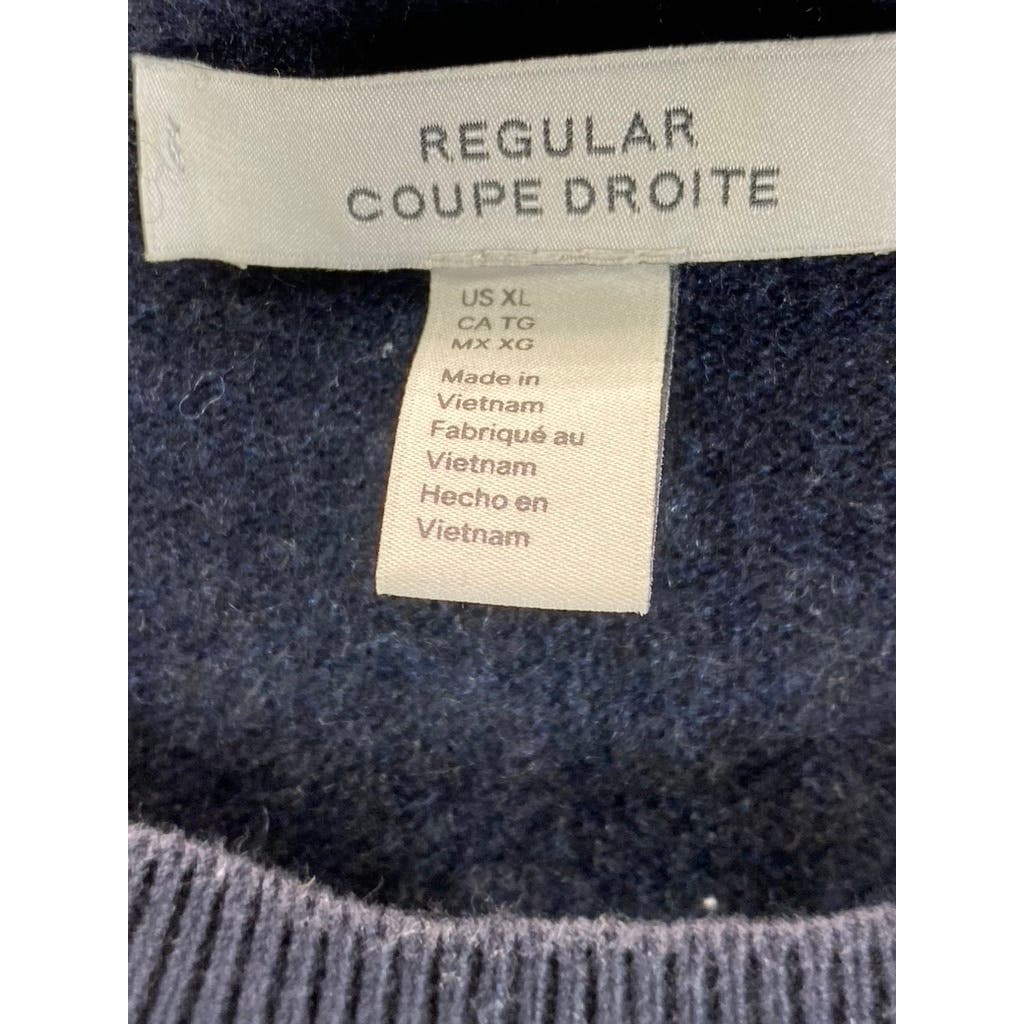 COS Men's Navy Wool Blend Crewneck Regular-Fit Pullover Sweater SZ XL