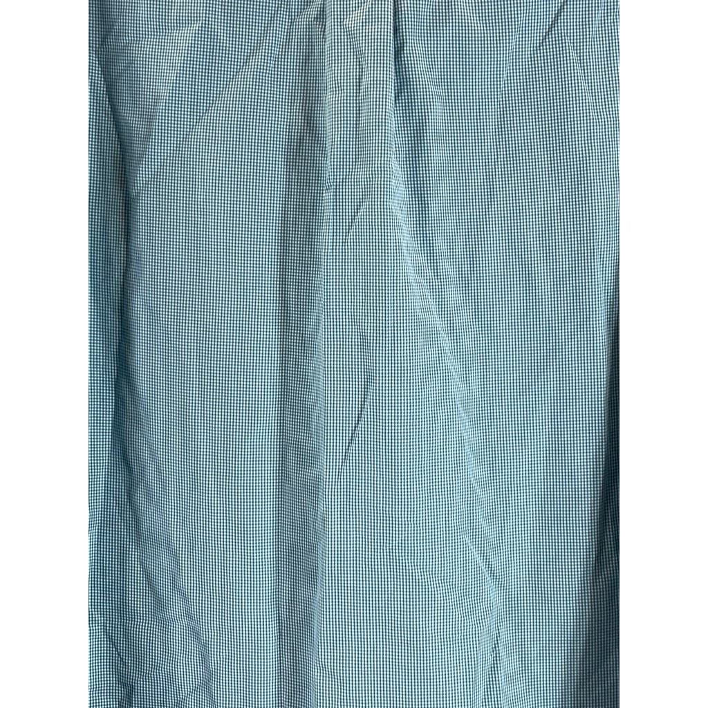 BROOKS BROTHERS 346 Men's Aqua Gingham Original Polo Slim-Fit Dress Shirt SZ 16