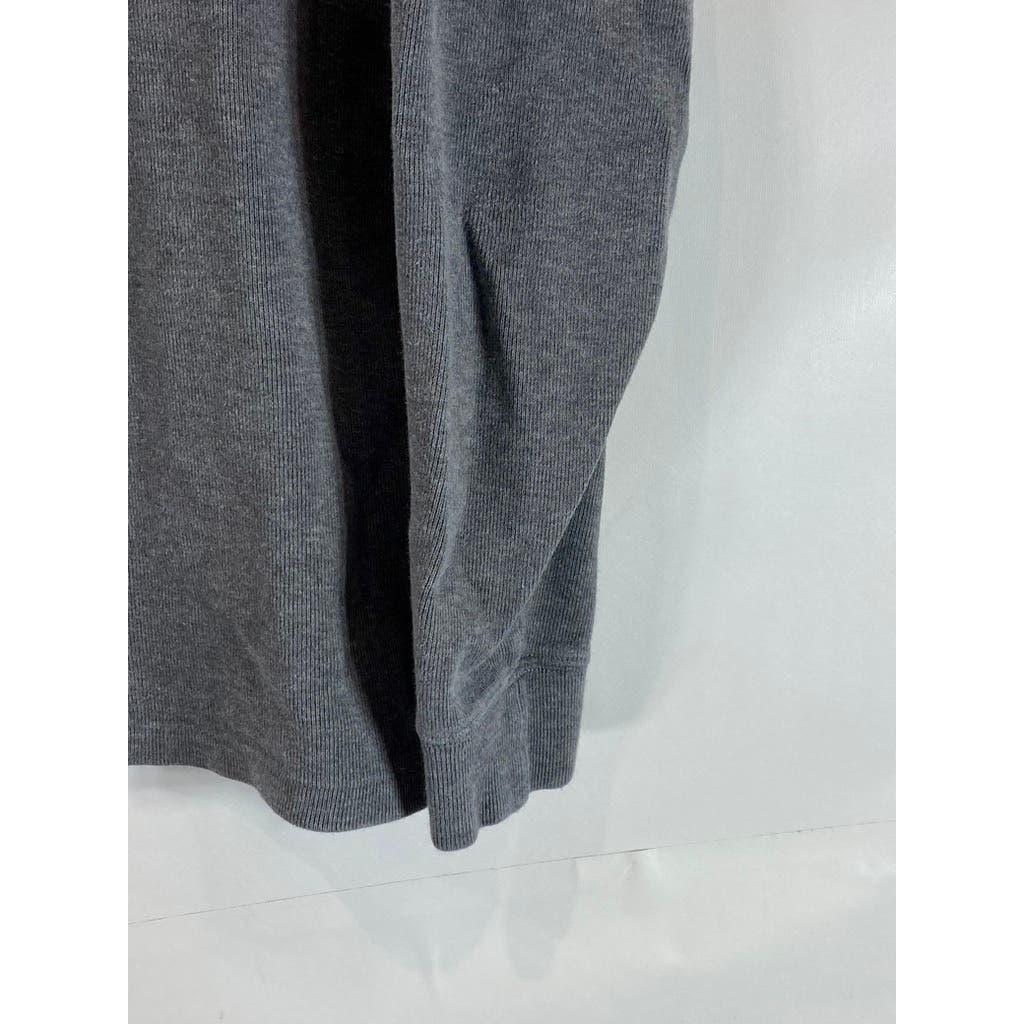POLO RALPH LAUREN Men's Gray Classic Estate-Rib Quarter-Zip Pullover Sweater SZM